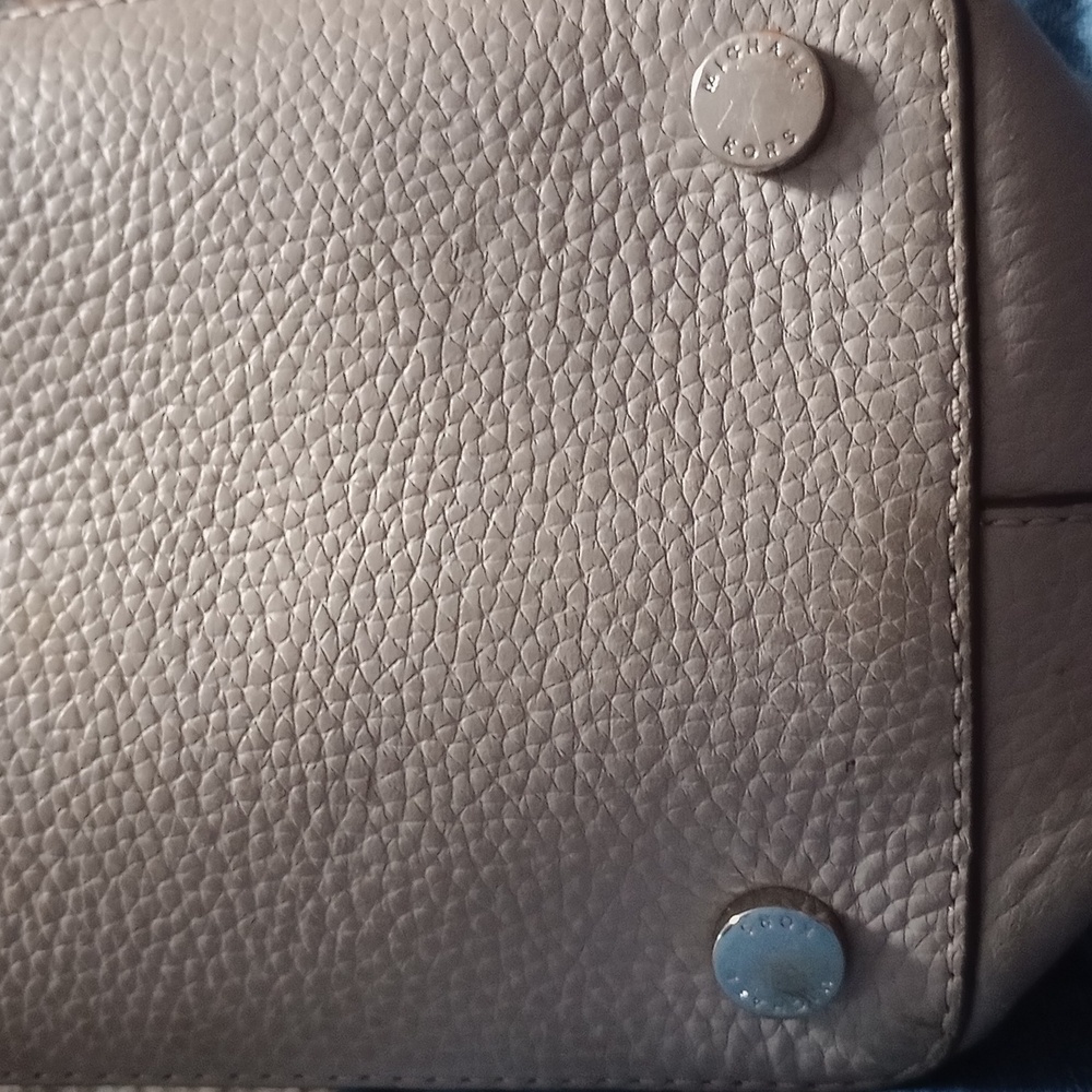 Michael Kors Grey Pebbled Leather ToteBag with tan trim and silvertone hardware - Picture 5 of 13